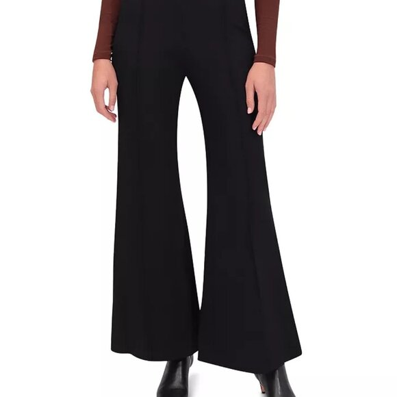 Bagatelle Ponte Wide Leg Black Pants Pintuck Pull-On Trousers NWT Size S - Picture 2 of 4